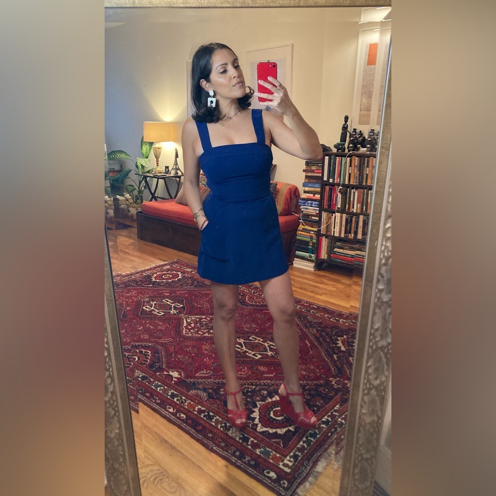 Amanda Uprichard Capri navy blue jumper dress size S. Gently worn without tags.
